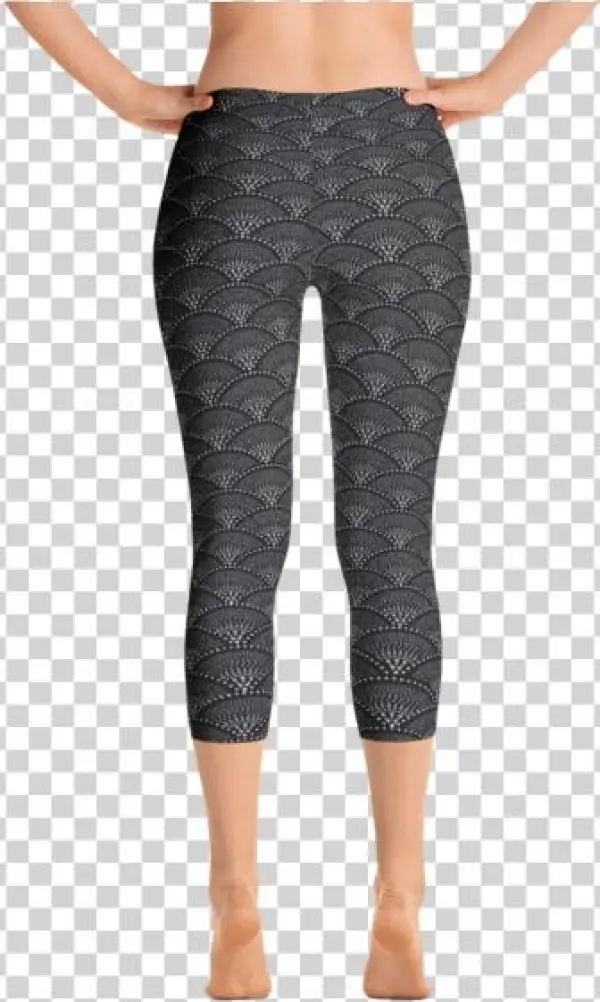 Fish Scale Pattern Leggings - Gear Fuel Strong Is The New Skinny Blue Splash - Active
