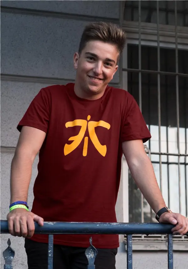 Fnatic Ess Logo Tee, Dark Red