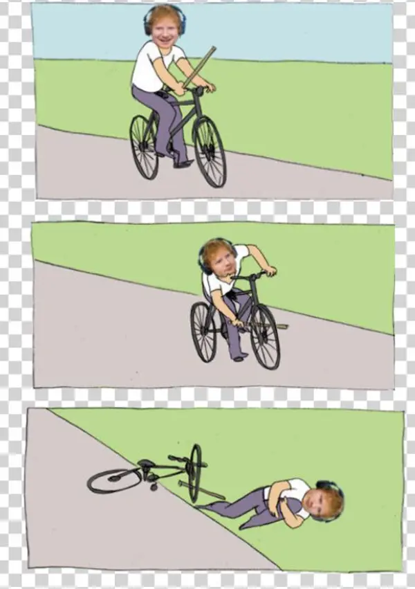 Oct 18 Ed Sheeran Throws Himself From Bicycle After