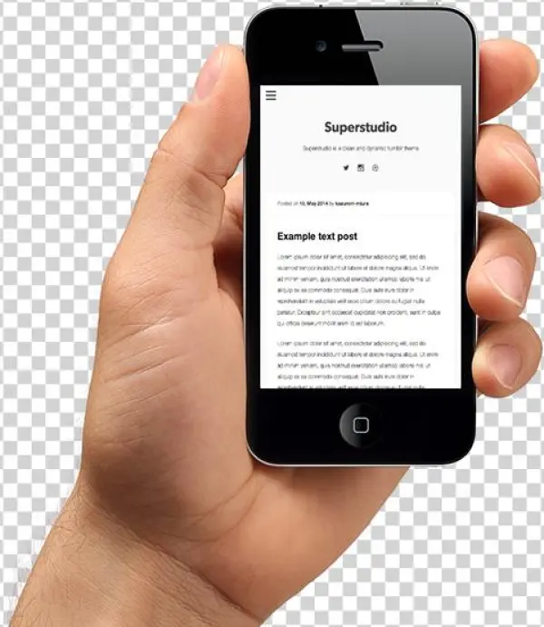 Superstudio Tumblr Theme For Non-header - Map On Smartphone Png
