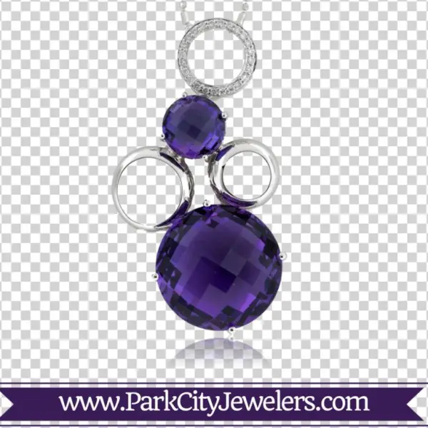 Amethyst Round Circles Pendant