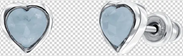 Blue Quartz Heart Shape Stud Earring