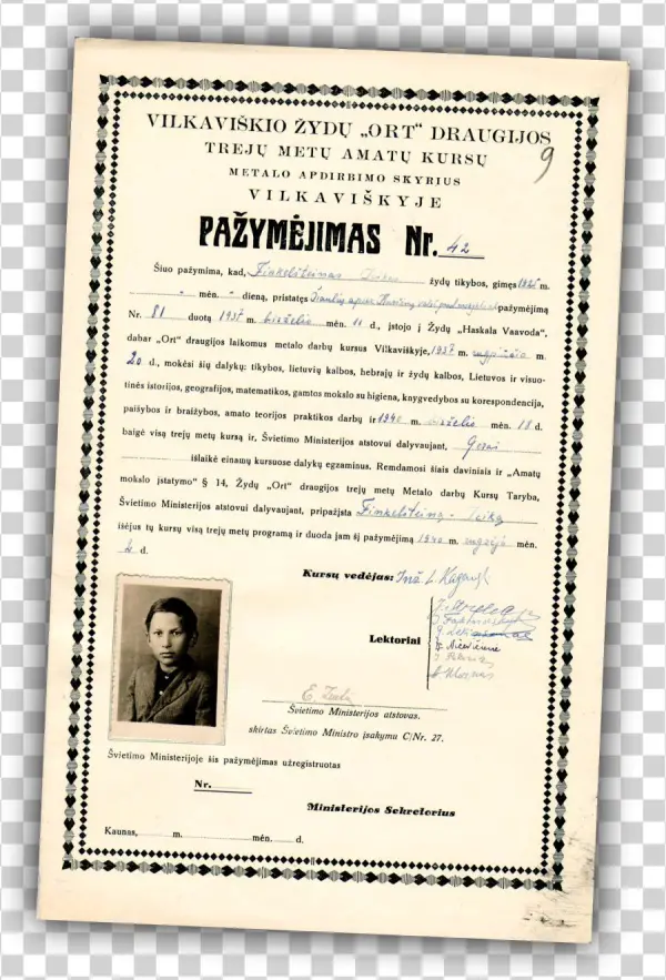 Example Of An Ort Vilkaviškis [vilkovishk] Branch Stamp,