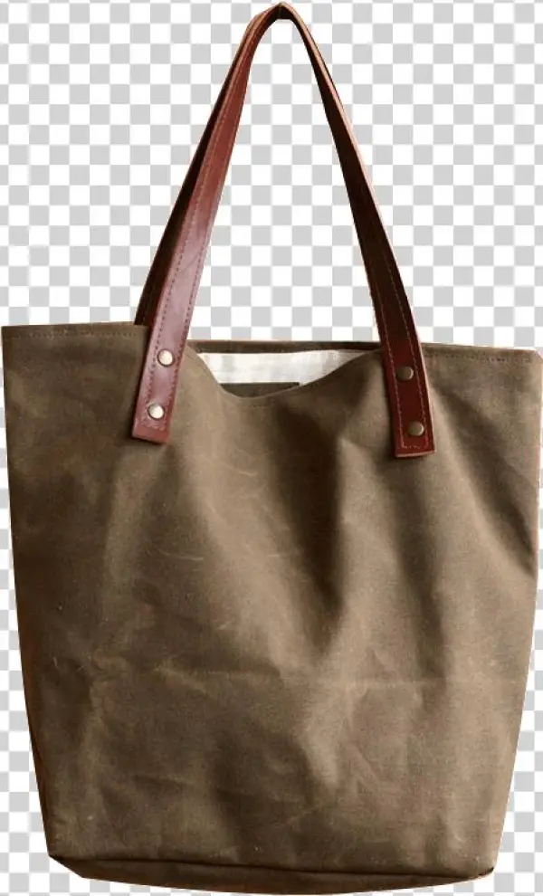High Quality Smooth Canvas Tote With Leather Straps