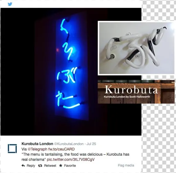 Lovely Blue Neon Sign For Kurobuta Japanese Restaurant,