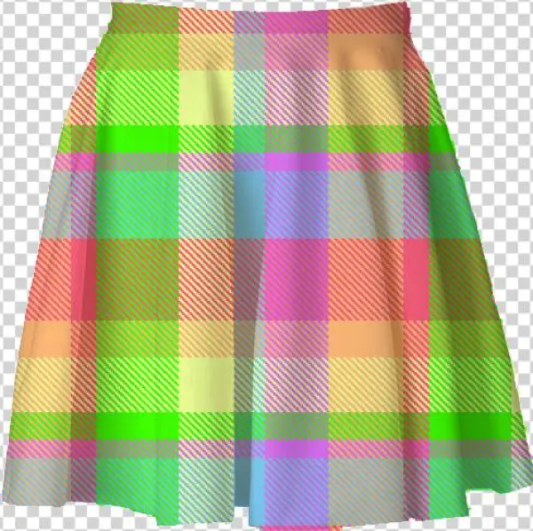 Rainbow Plaid Skirt