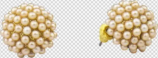 1/2" Pink Pave Pearl Post Earring