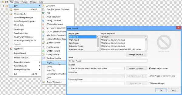 A Project Name And Container Folder, Whether The Project