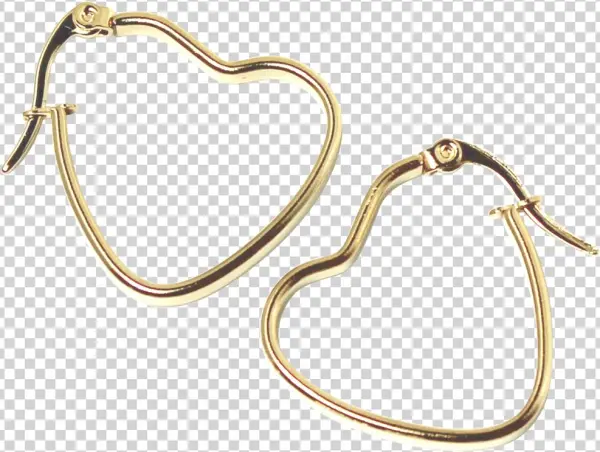 Arracada En Forma De Corazon Dorada Aa18030032