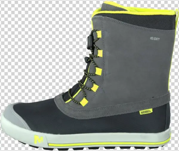 Buy Merrell Snow Bank Waterproof Kids Grey/lime Grey