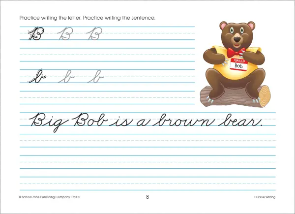 Cursive Writing 3-4 Workbook Shows Kids Proper Cursive