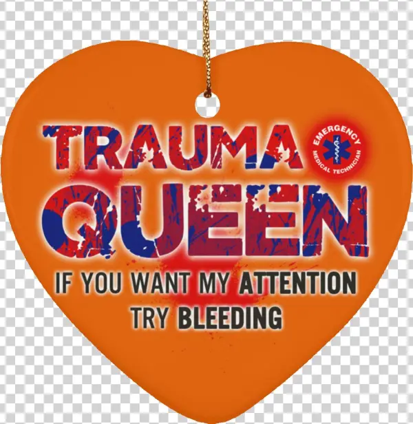 Ems Paramedic Ceramic Heart Ornament Trauma