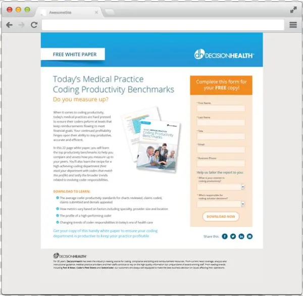 White Paper Landing Page
