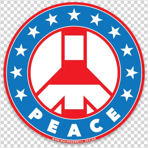 3" Stars N Stripes Peace Sign Sticker