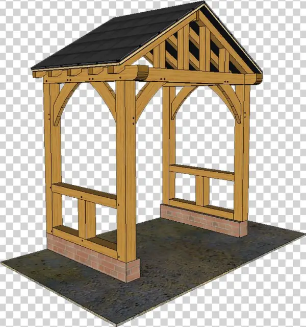 D1 3d View Of Oak Porch