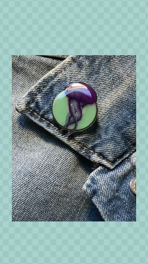 Jellyfish Handmade Pins Art @dmt Arts