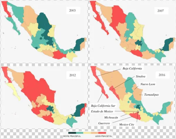 Map Of Milestones In Violence In Mexico