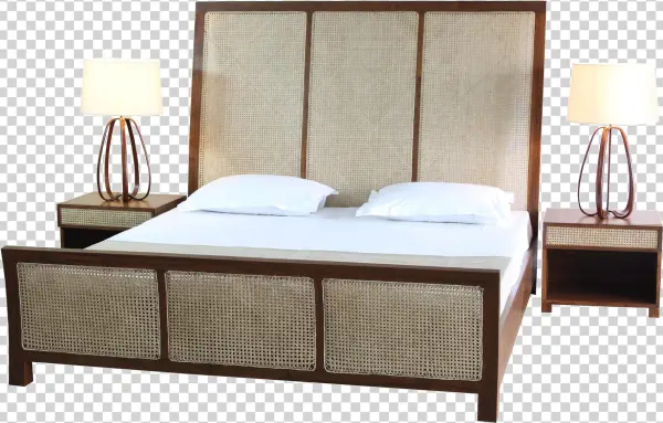 Cane Weave Double Bed