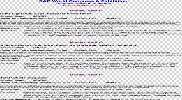 Sae World Congress Code