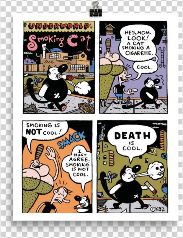 Underworld Smoking Cat Print