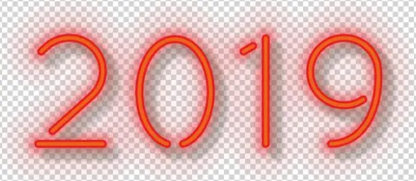 2019 New Year Text - Number