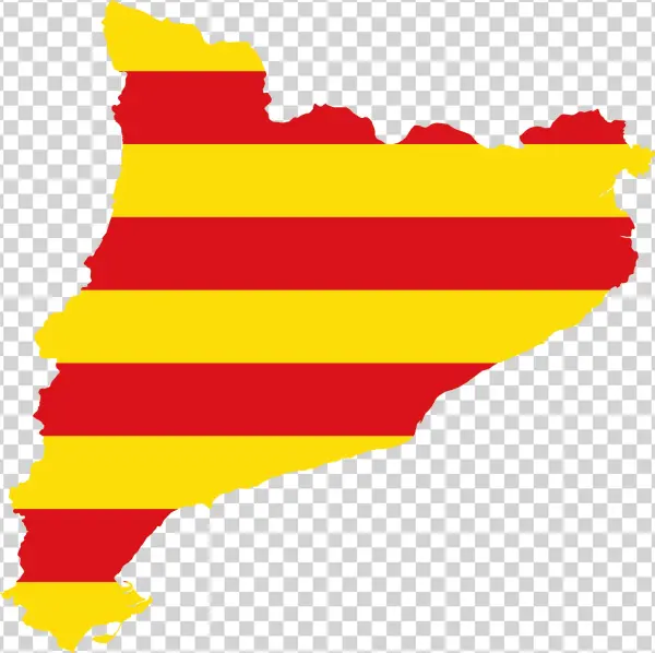 Catalonia Flag Map