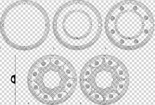 Schematic Drawing Of Decorated Discs And The Development - Circle