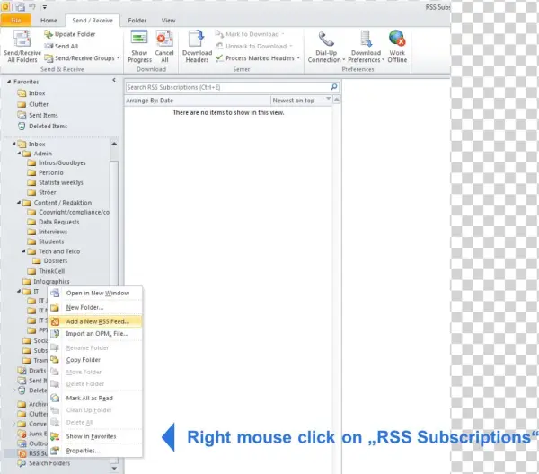 Subscribe To Rss Feed Using Outlook - Outlook 2010 Send Receive
