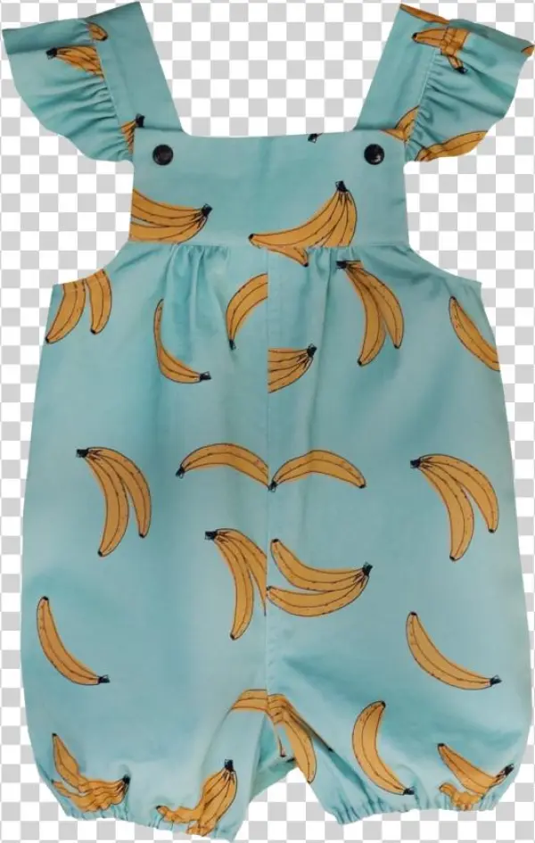 Banana Ruffle Sleeve Overalls - Octopus