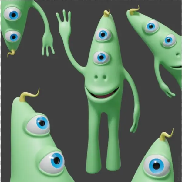 Bix The Friendly Alien Character