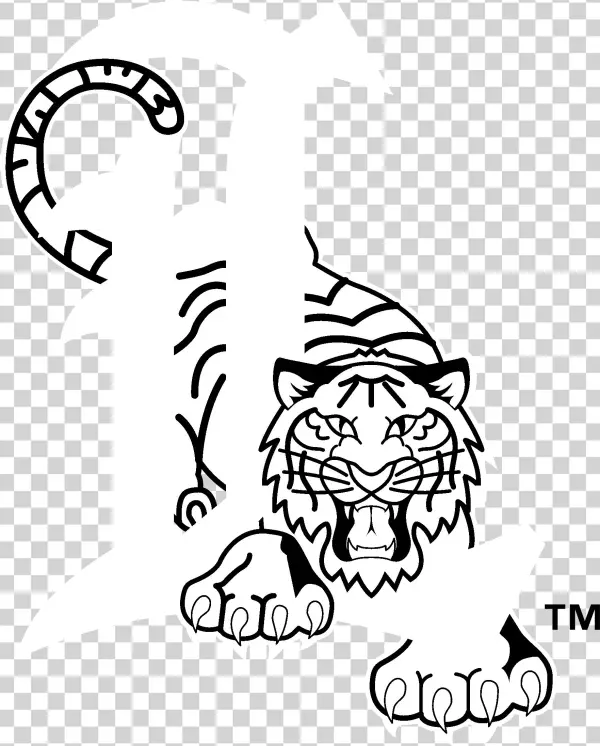 Lakeland Tigers Logo Black And White - Illustration