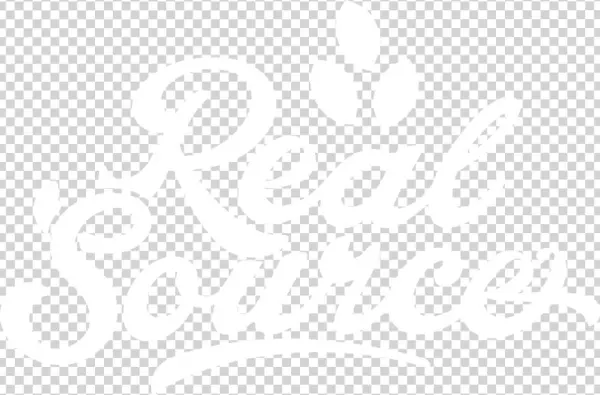 Real Source Logo Transparent White - Calligraphy