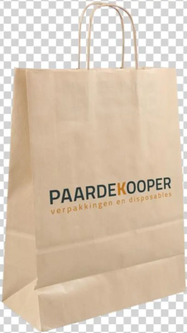 Bag, Your Own Printing, 1 Zijde, Kraft Paper, Twisted-paper - Paardekooper