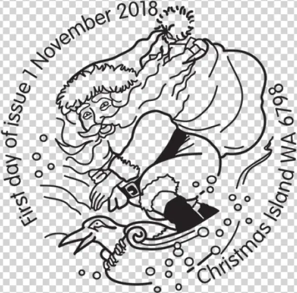 Christmas Island Christmas 2018 Postmark - Illustration