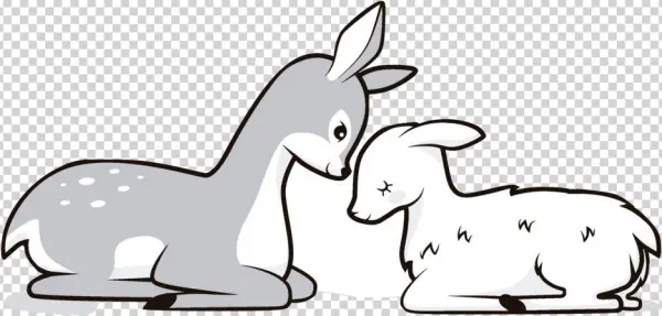 Fawn&lamb Original Blackwhite Burned