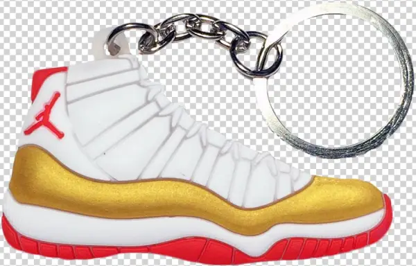 Nike Jordan 11 Xi White Gold Red "ray Allen" 2d Flat - Keychain