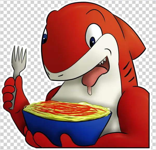 Spaghetti Shark - Cartoon