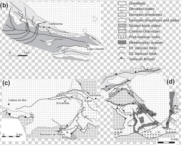 A) Simplified Structural Map Of The Variscan Pyrenees - Cartoon