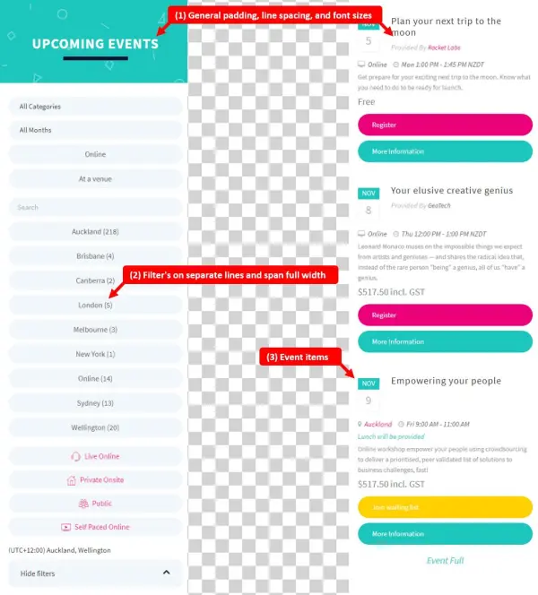 Event List Test Group