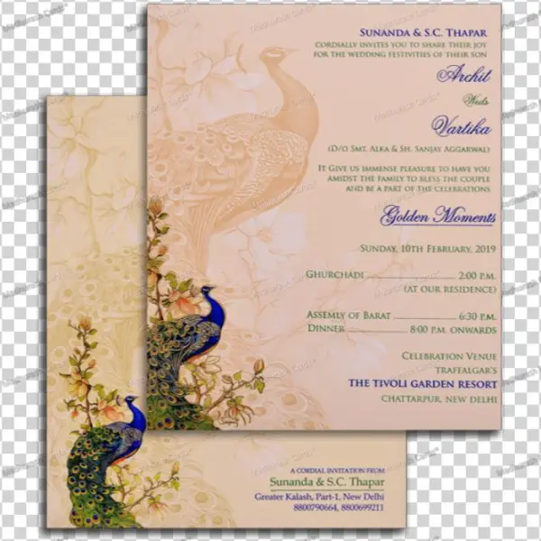 King Of Wedding Cards - Peafowl
