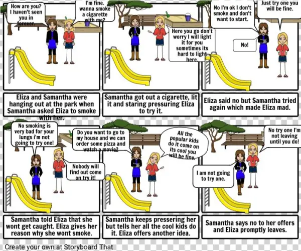 Refusal Skills Comic - Cartoon