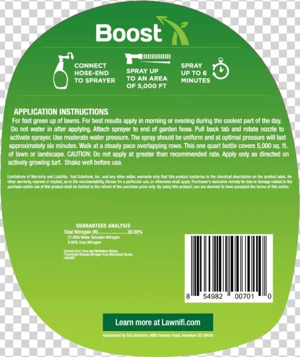 Lawnifi Boost Fertilizer - Label