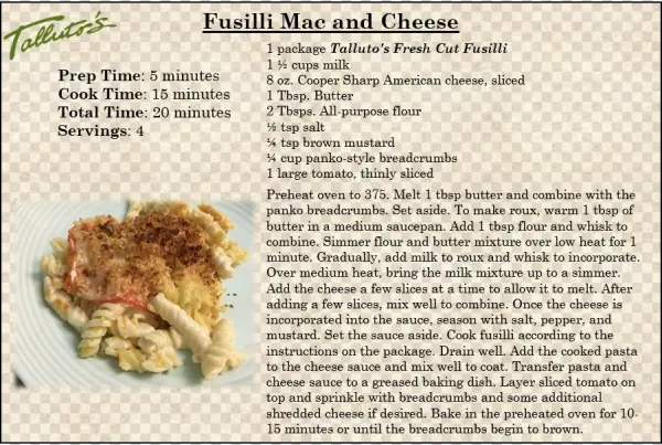Recipes - Talluto's
