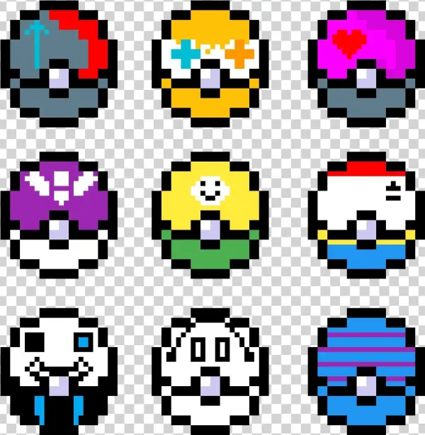 Undertale Character Pokeballs - Circle