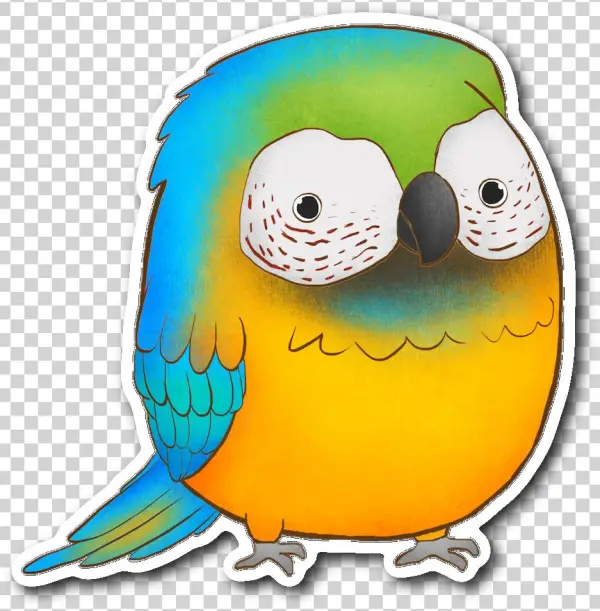Blue Macaw Sticker - Budgie