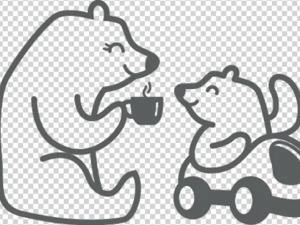Drawn Bear Mama Bear - Cartoon