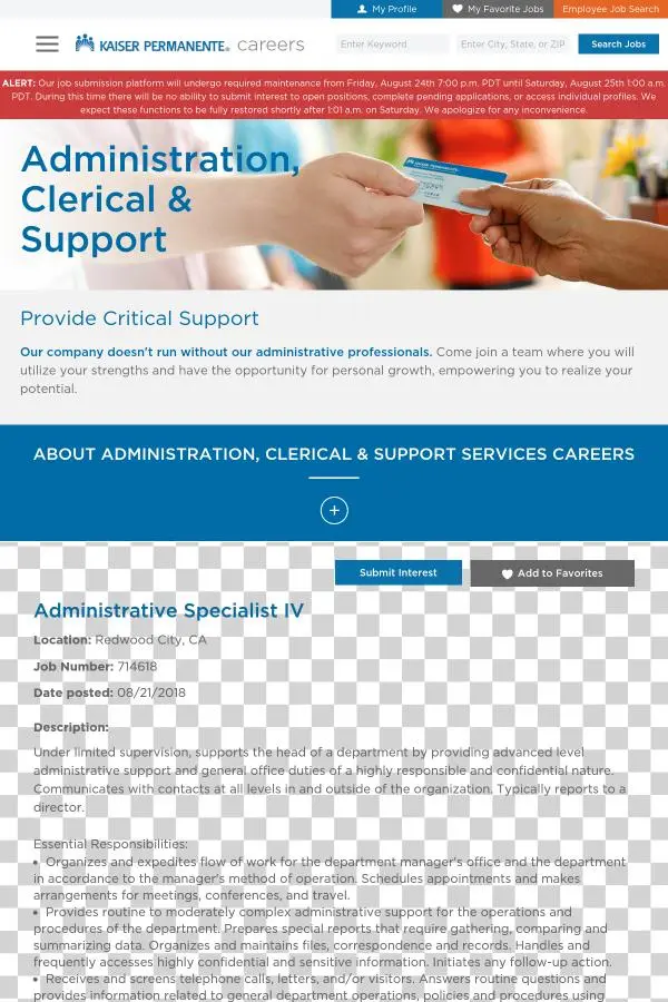 Kaiser Permanente - Web Page