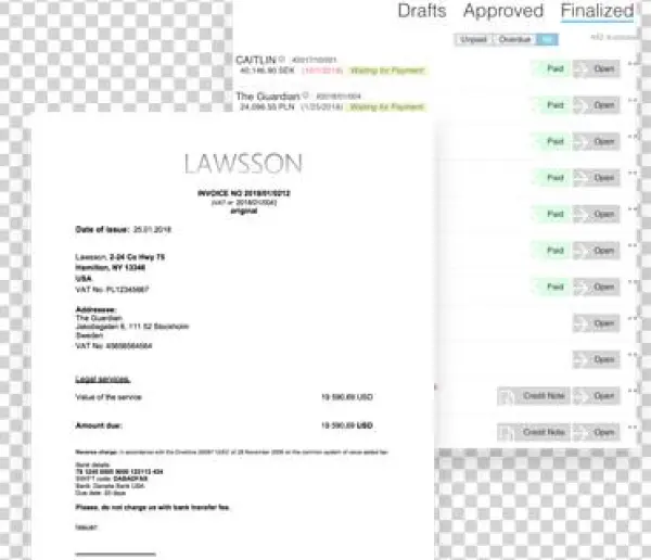 Lex247 Custom Invoices