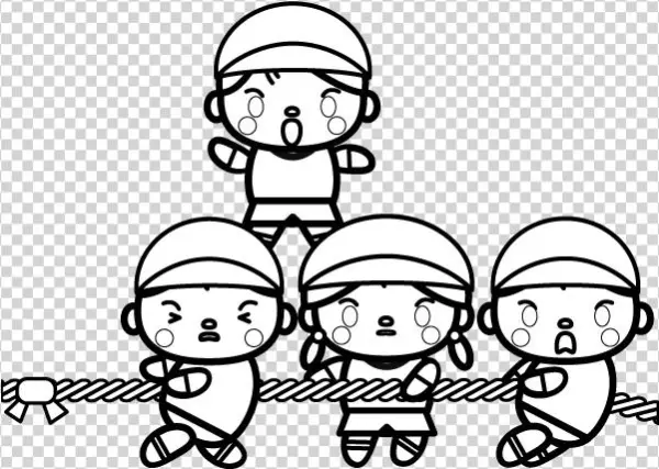 かわいい運動会・綱引きの無料イラスト・商用フリー - オイデ43 - Cartoon