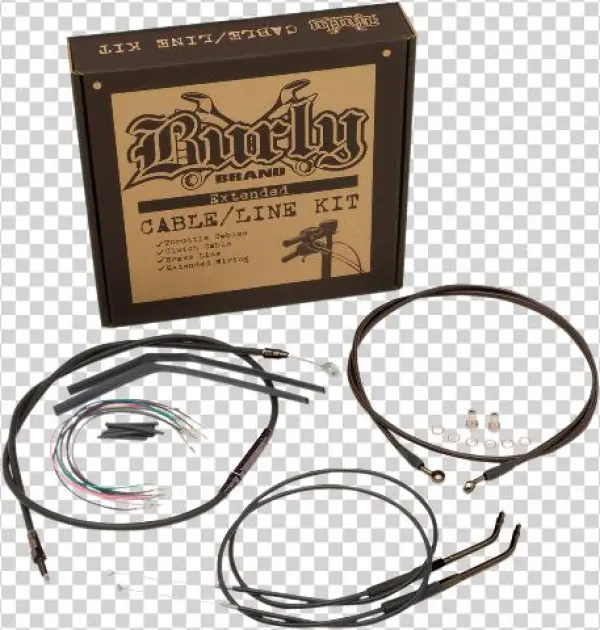 Burly 14" Black Jail Bar Handlebar Hand Control Kit - Burly Kit